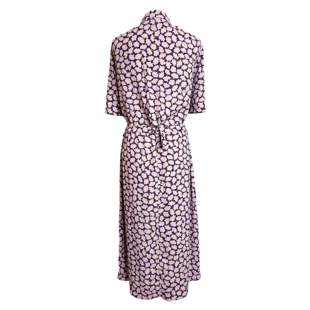 Kate Spade Sunny Bloom Shirt Dress Purple Floral Button Preppy Grunge Midi 16 - Picture 3 of 8